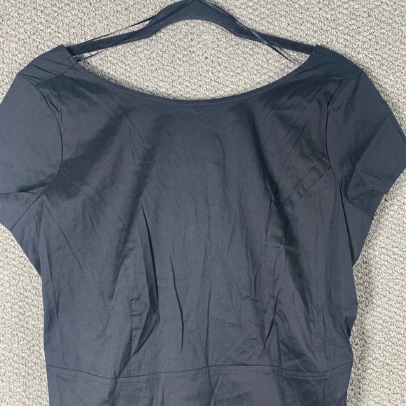 Ann Taylor Top Womens 8P Black Crossback Cut Out Short Sleeve‎ Casual Party - Picture 2 of 11